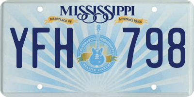 MS license plate YFH798