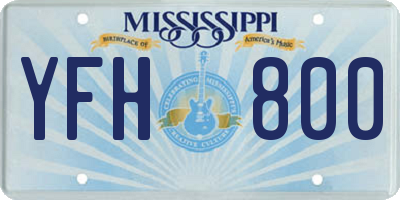 MS license plate YFH800