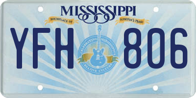 MS license plate YFH806