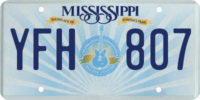MS license plate YFH807