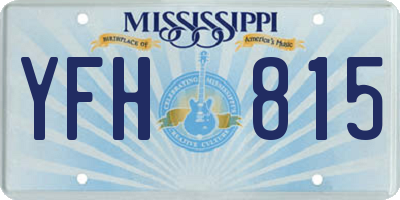 MS license plate YFH815
