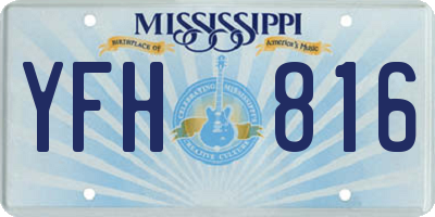 MS license plate YFH816