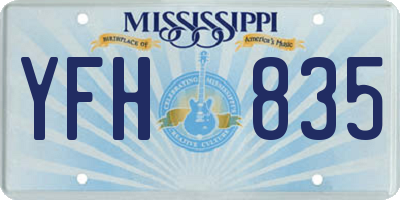 MS license plate YFH835
