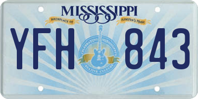 MS license plate YFH843