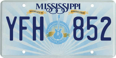 MS license plate YFH852