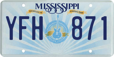 MS license plate YFH871