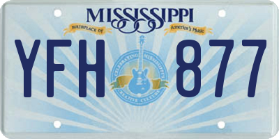 MS license plate YFH877