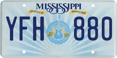 MS license plate YFH880