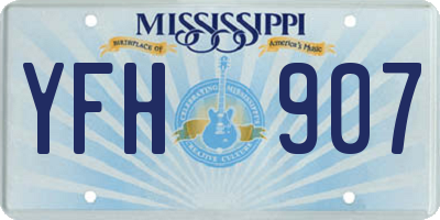 MS license plate YFH907