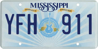 MS license plate YFH911