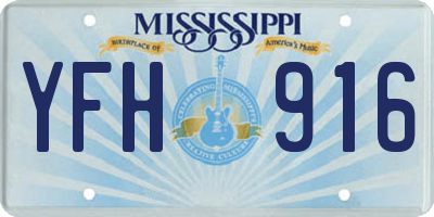 MS license plate YFH916