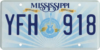 MS license plate YFH918