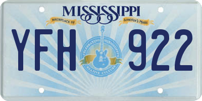 MS license plate YFH922