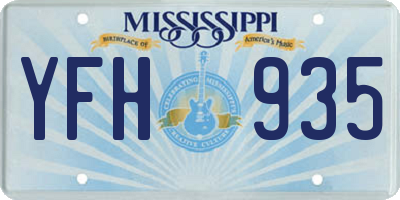 MS license plate YFH935