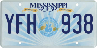 MS license plate YFH938