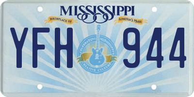 MS license plate YFH944