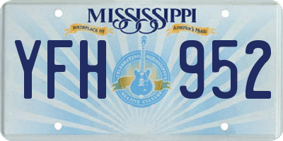 MS license plate YFH952