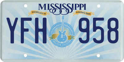 MS license plate YFH958
