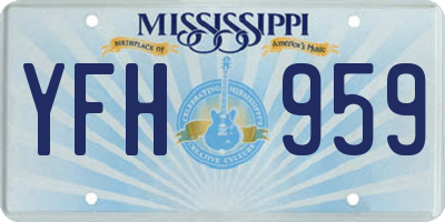 MS license plate YFH959