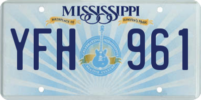 MS license plate YFH961