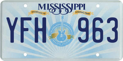 MS license plate YFH963