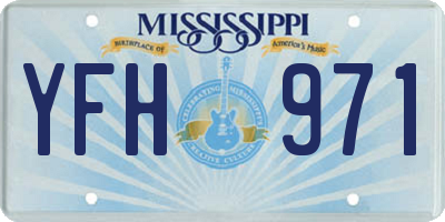 MS license plate YFH971