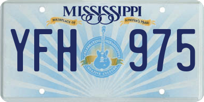 MS license plate YFH975