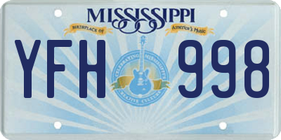 MS license plate YFH998