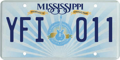 MS license plate YFI011