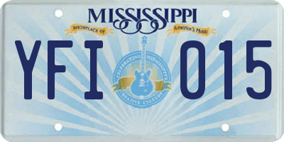MS license plate YFI015