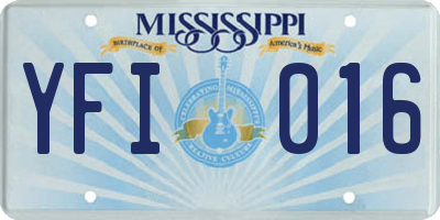 MS license plate YFI016