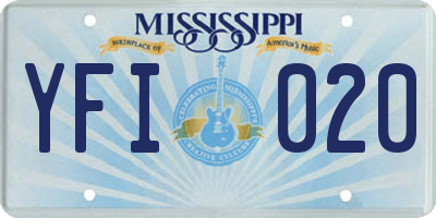 MS license plate YFI020