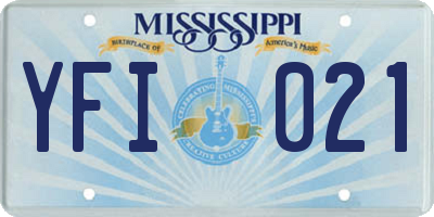 MS license plate YFI021