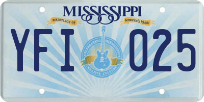 MS license plate YFI025