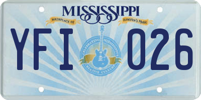 MS license plate YFI026