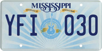 MS license plate YFI030