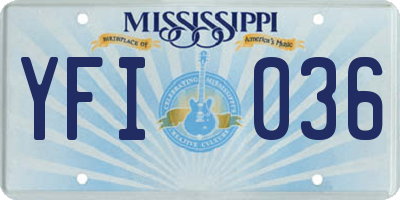 MS license plate YFI036