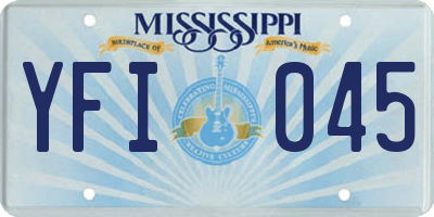 MS license plate YFI045