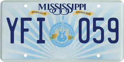 MS license plate YFI059