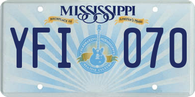 MS license plate YFI070