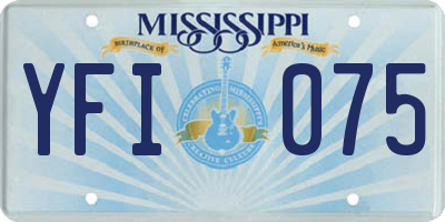 MS license plate YFI075