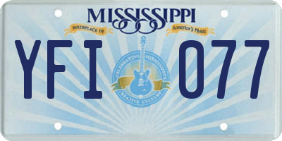 MS license plate YFI077