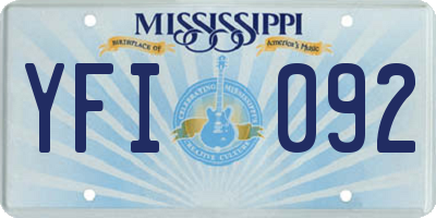 MS license plate YFI092