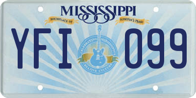 MS license plate YFI099