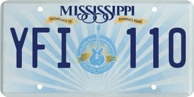 MS license plate YFI110