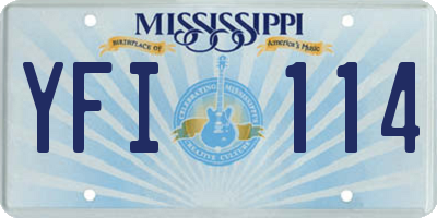 MS license plate YFI114