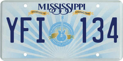MS license plate YFI134