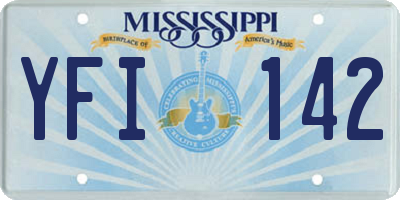 MS license plate YFI142
