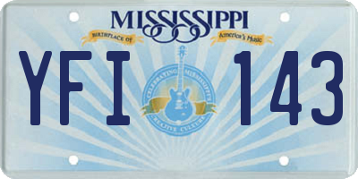 MS license plate YFI143