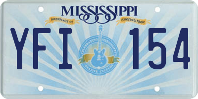 MS license plate YFI154